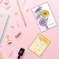 Vista 6 de ORIGACH Sellos y troqueles de manzanilla para hacer tarjetas, juego de troqueles y sellos de flores para álbum de recortes de bricolaje decorativo