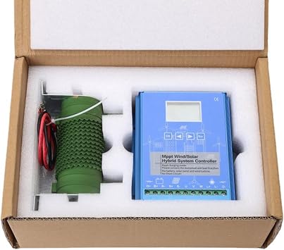 8000W MPPT Charge Controller, Wind Solar Hybrid Charge Controller with LCD Display & Dump Load, Off-Grid Hybrid Charge Controller for Solar Panel,12V