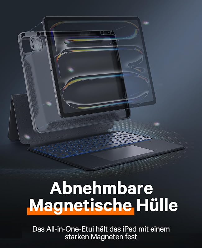 CHESONA iPad Air 13 hüvely billentyűzettel, állvánnyal, szürke, 180° állítható
