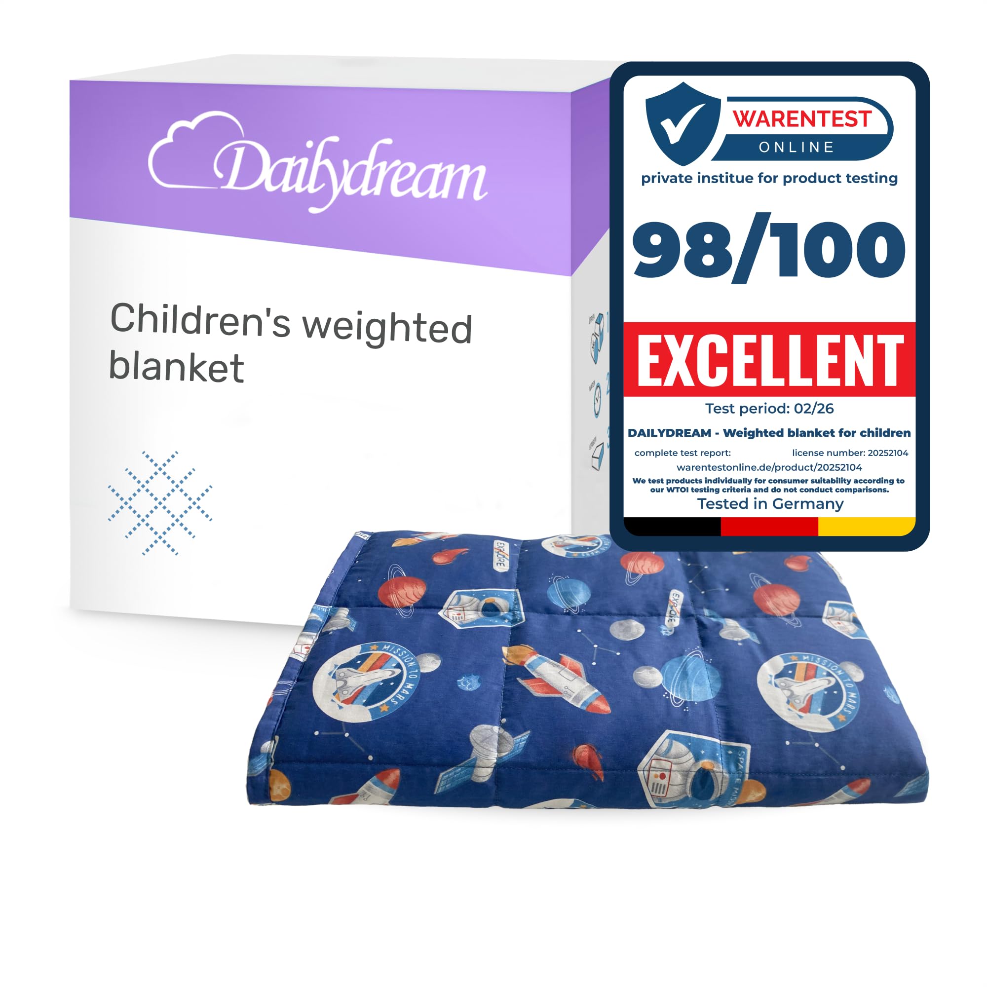 Dailydream Children's Weighted Blanket | 90x120 | 2.5 kg | Space Design | Made from 100% Cotton | Filled with Glass Beads | Heavy Blanket for Sleeping | Weighted Blanket โ image 1