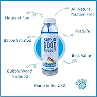 Vista 3 de Barkin' Good Bubbles - Juguete para perro, 9.5 onzas líquidas, solución natural de burbujas con aroma a tocino a base de plantas, ideal para jugar
