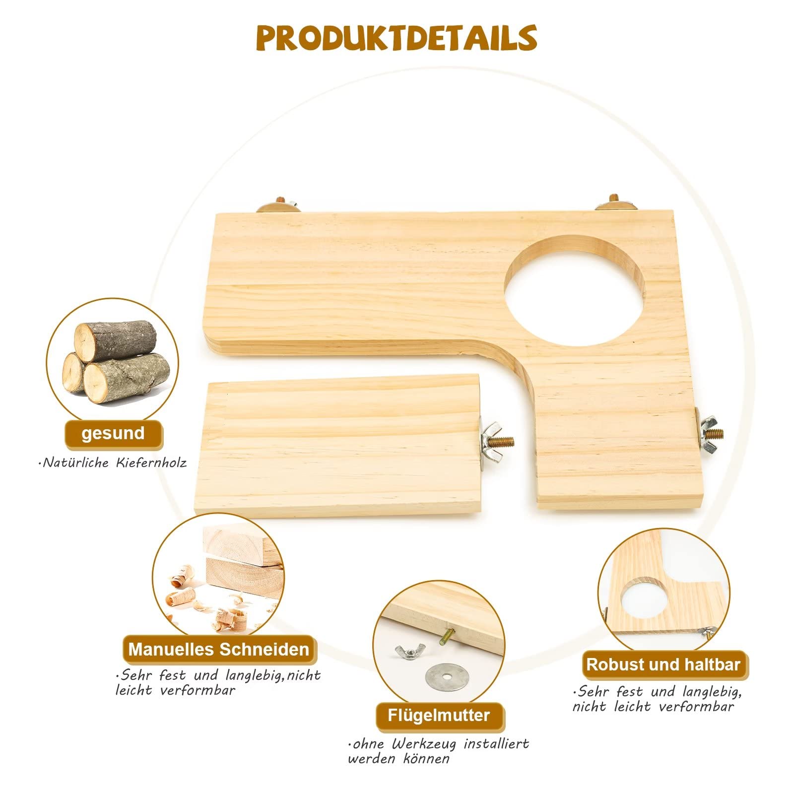 SZSMW Hamster Plattform Aus Holz - Kletter-Spielzeug Für Hamster, Kaninchen & Meerschweinchen