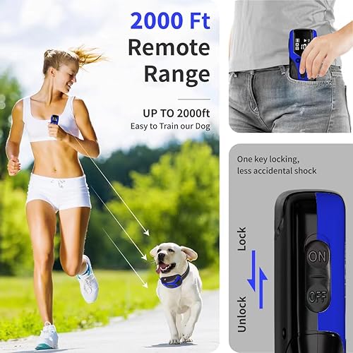 Miniatura 5 de Collar de entrenamiento para perros sin golpes con control remoto de 2000 pies, collar de perro fuerte vibratorio solo con sonido y vibración,