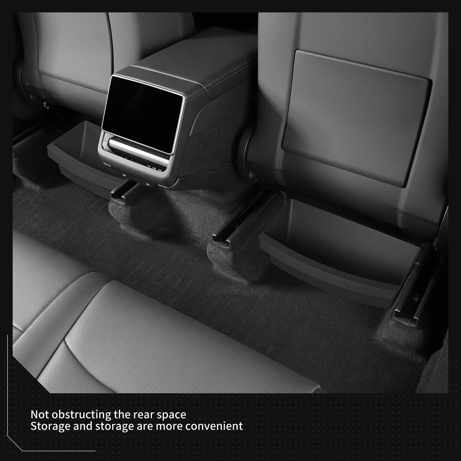 pudełko do przechowywania Dla Tesla Model Y Launch 2025 2026 Juniper Pod Siedzeniem Pudełko Przechowywania TPE Organizer Case Szuflada Akcesoria HIMIUSIKTC(25MY-1PC)