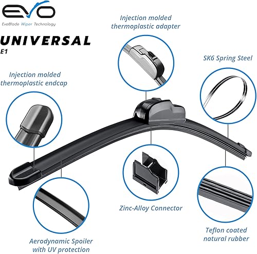 Miniatura 2 de EvoBlade Limpiaparabrisas de calidad OEM resistente y extremo para todo tipo de clima (juego de 22 x 21 pulgadas para parabrisas delantero)