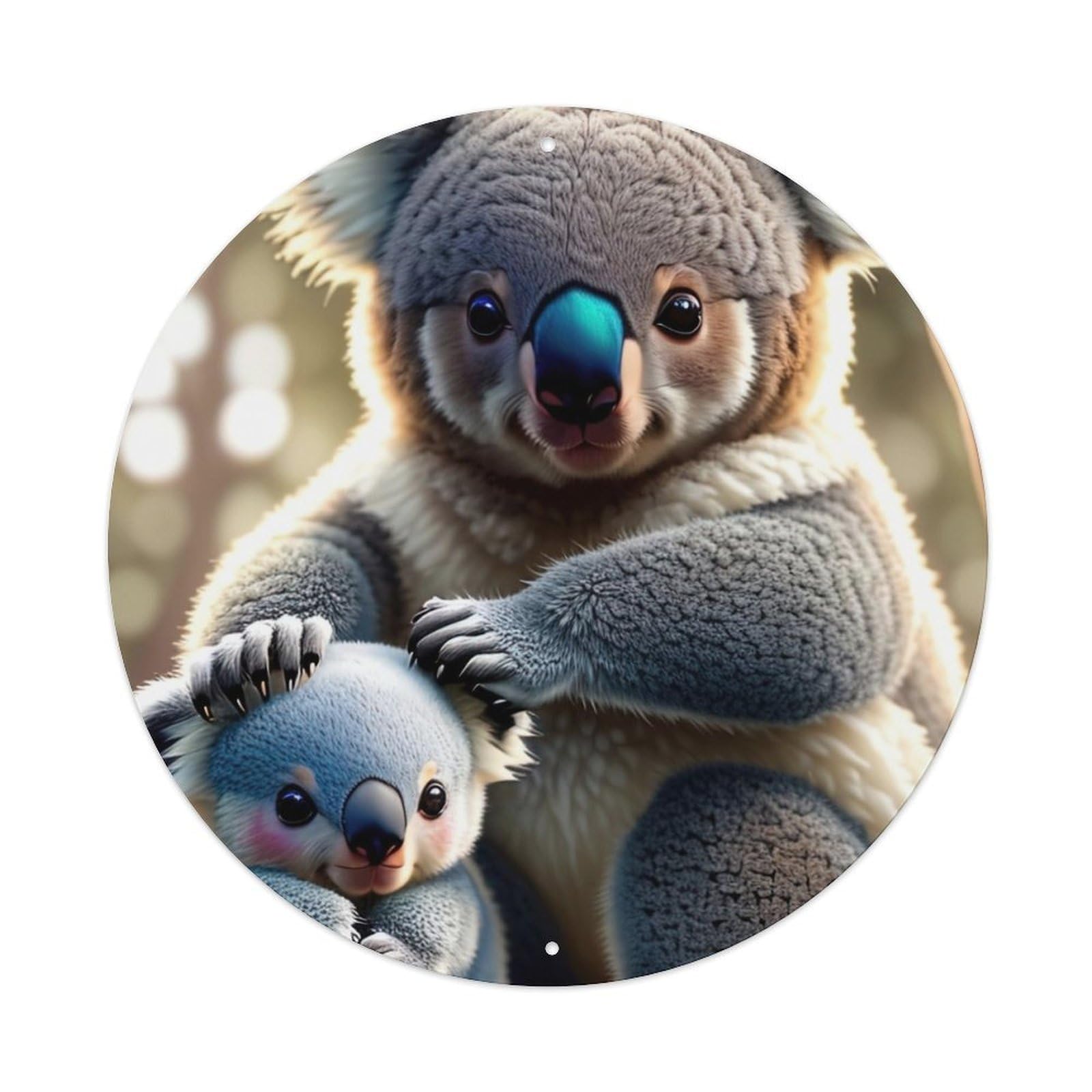 Wildlife Artwork Koala And Its Cub Metal Tin Sign