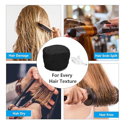 Miniatura 2 de Tapa térmica para acondicionamiento profundo, 3 engranajes de ala ajustable negra con protección contra sobretemperatura para uso doméstico (negro)