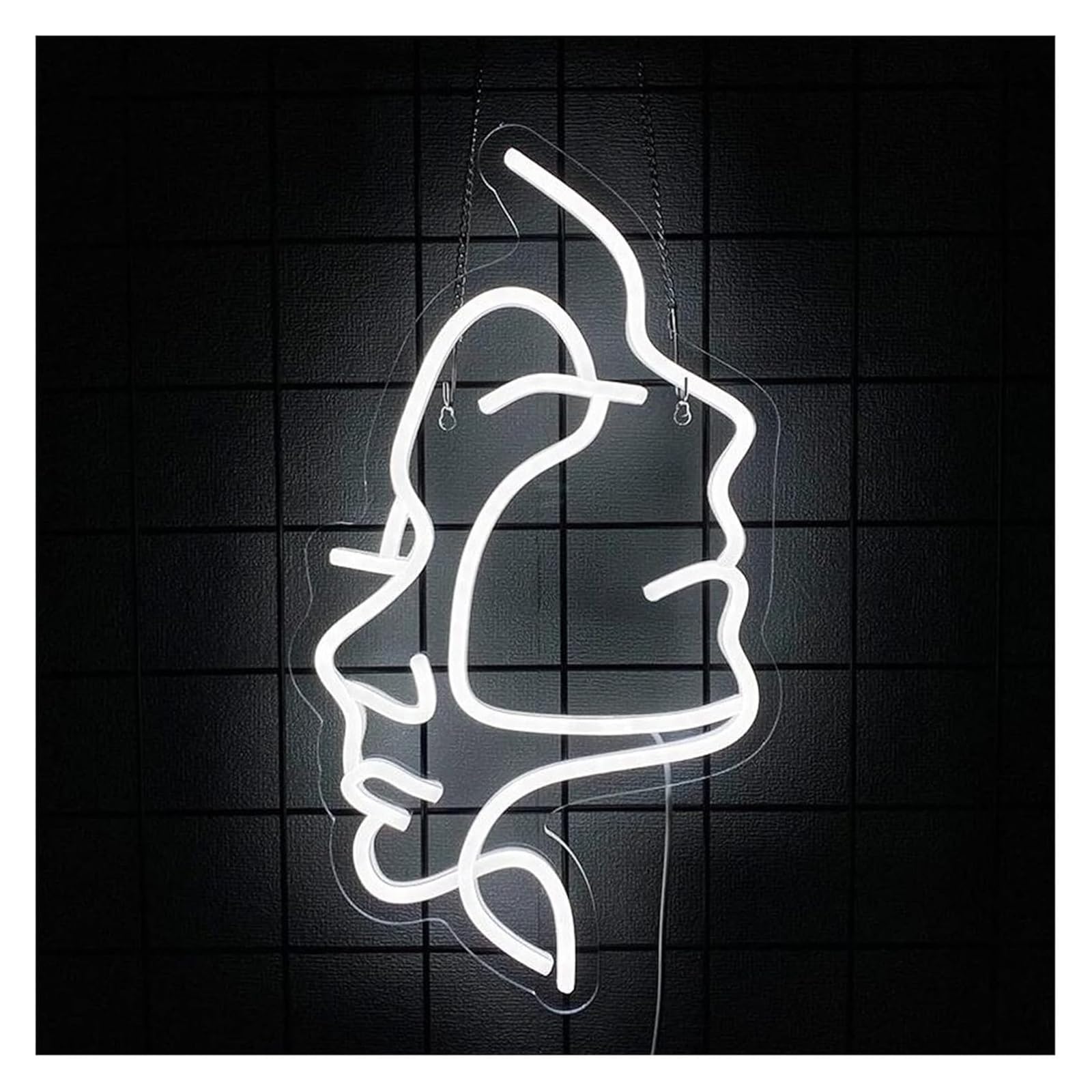 Lampada da parete in acrilico con linea estetica bianca, alimentata per insegna al neon, per camera letto e ufficio