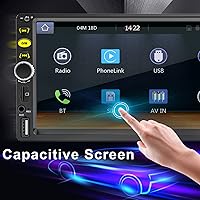 Vista 7 de 7 Double Din Touch Screen Car Radio with Apple CarPlay,7 Inch Bluetooth Car Stereo with Backup Camera, FM Steering Wheel Controls,Mirror Link