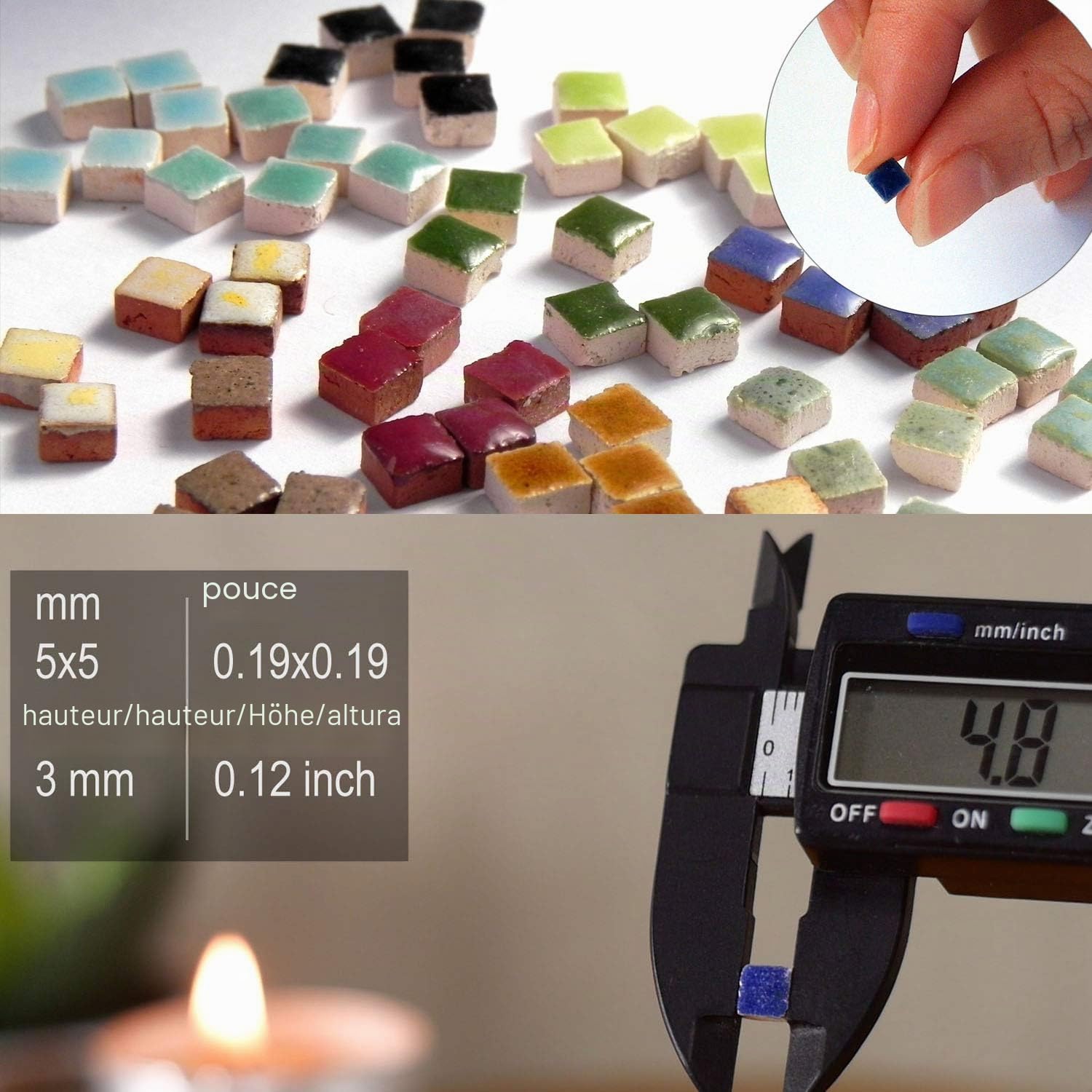 Mosaïque Multicolore 200g - Loisir Créatif - Verre Cristal - Formes Variées - Bricolage Déco