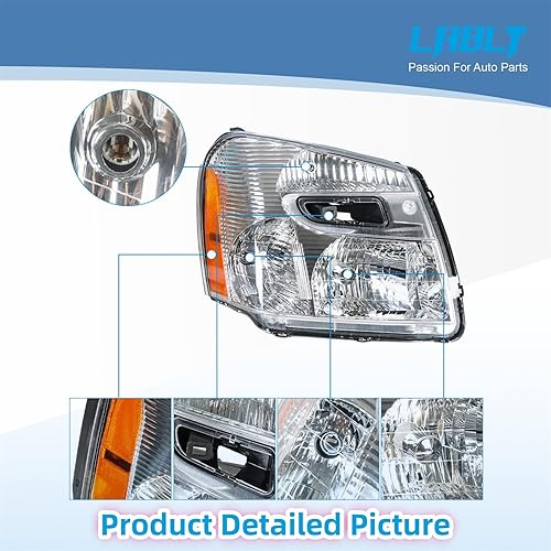 Miniatura 4 de LABLT Conjunto de faros delanteros halógenos de repuesto para Equinox 2005 2006 2007 2008 2009 lado del conductor izquierdo izquierdo lado del