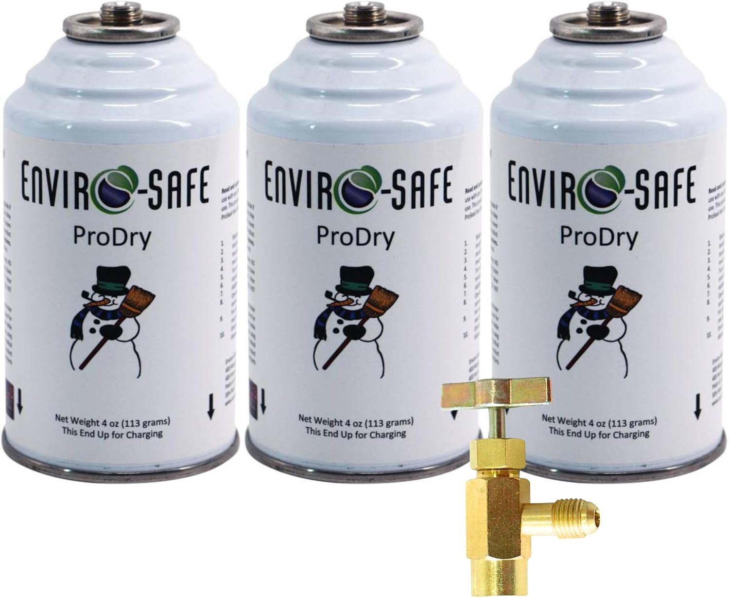 ENVIRO-SAFE ProDry Moisture Remover for A/C Systems – No Vacuum Pump Needed – Works with R134a, R1234yf, R12, R600a & R290 – Installs Like Refrigerant (3 Cans)