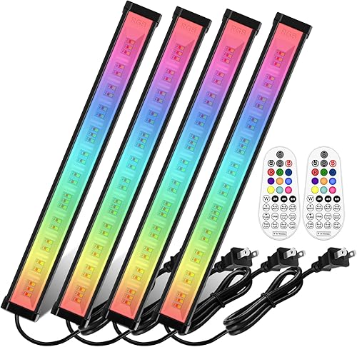 MEIKEE Luz de arandela de pared RGBW de 42 W, 3350 lm, barra de luz de lavado impermeable IP66 con control remoto, tira de inundación de lavado que