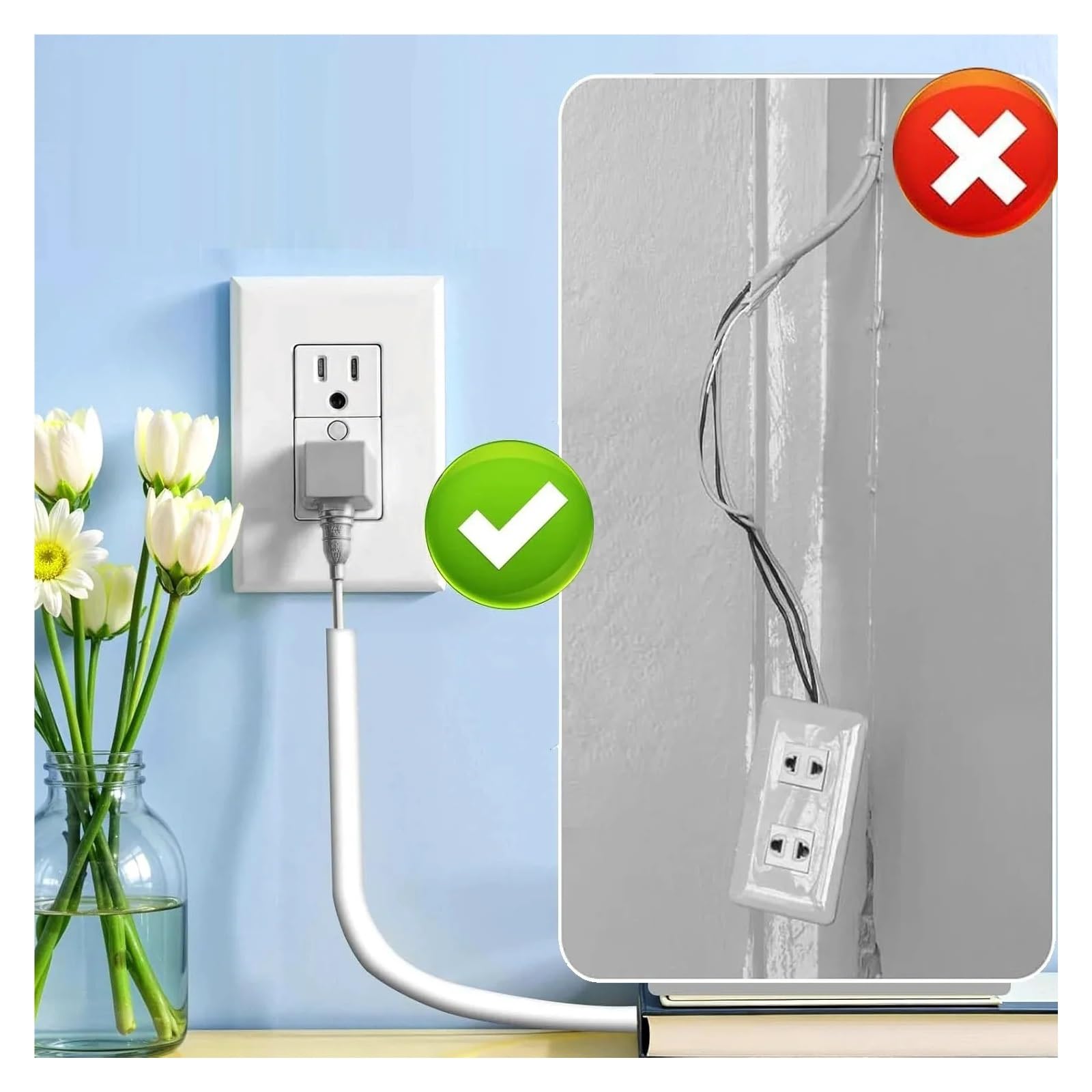 Pasacables Suelo 1 Canal de gestión de Cables, Cubierta Decorativa Invisible for Cables, Protector antipasos, Canal Adhesivo for Cables