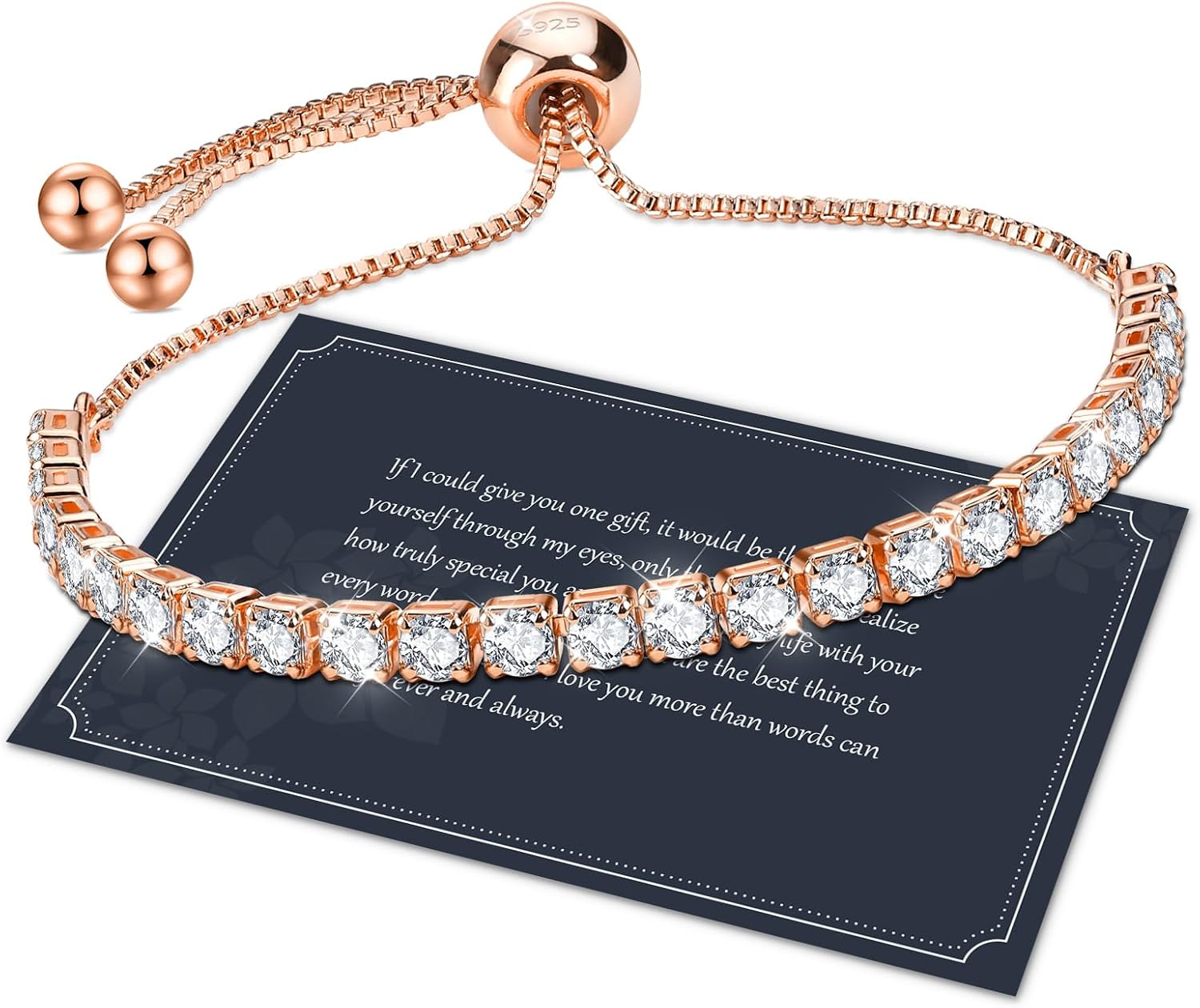 J.Fée Silver Bracelet, S925 Tennis Bracelet with Sparkling 5A Cubic Zirconia Silver Bracelets for Women Adjustable Bracelet for Women Bracelets Womens Bracelet Women Gifts for Women Mom