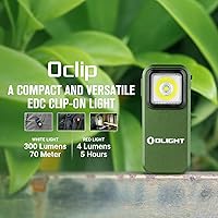 Vista 9 de OLIGHT Oclip linterna recargable EDC de 300 lúmenes con fuentes duales, luz de bolsillo compacta con clip, conveniente carga USB C, luces magnéticas
