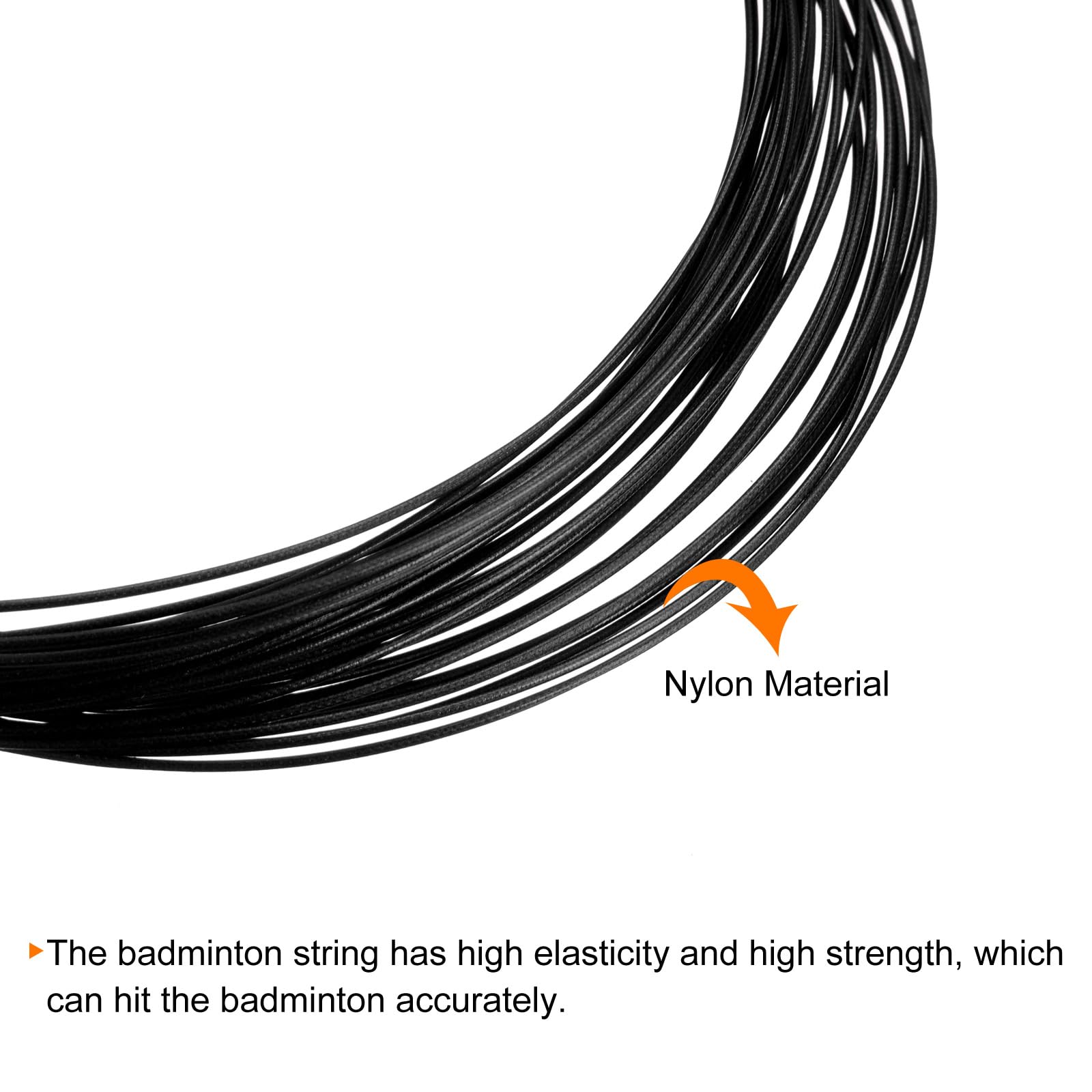 PATIKIL 10M x 0,75mm Bádminton Raqueta Cuerda, 4 Paquete Alta Flexibilidad Nylon Cuerda Reemplazo Hilo Línea Bádminton Reparación Accesorio, Negro/Blanco
