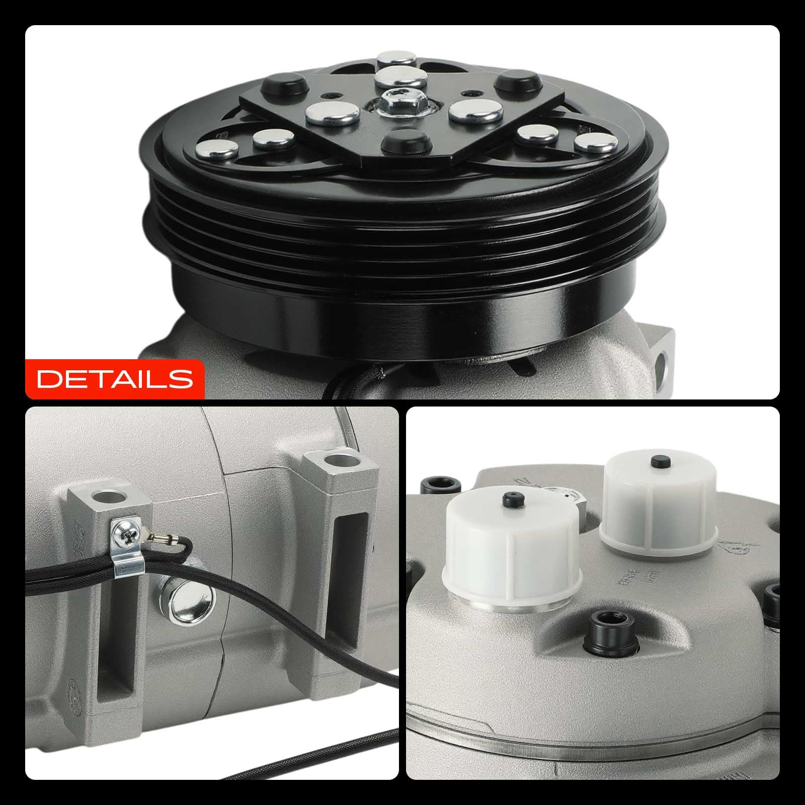 Frankberg Compresor de aire acondicionado 1-Polos Compatible con A4 8D2 1.6L-1.9L 1994-2000 A6 4B2 1.8L 1.9L 1997-2005 Passa.t 3B2 1.6L-1.9L 1996-2000 Replace# 8D0260805