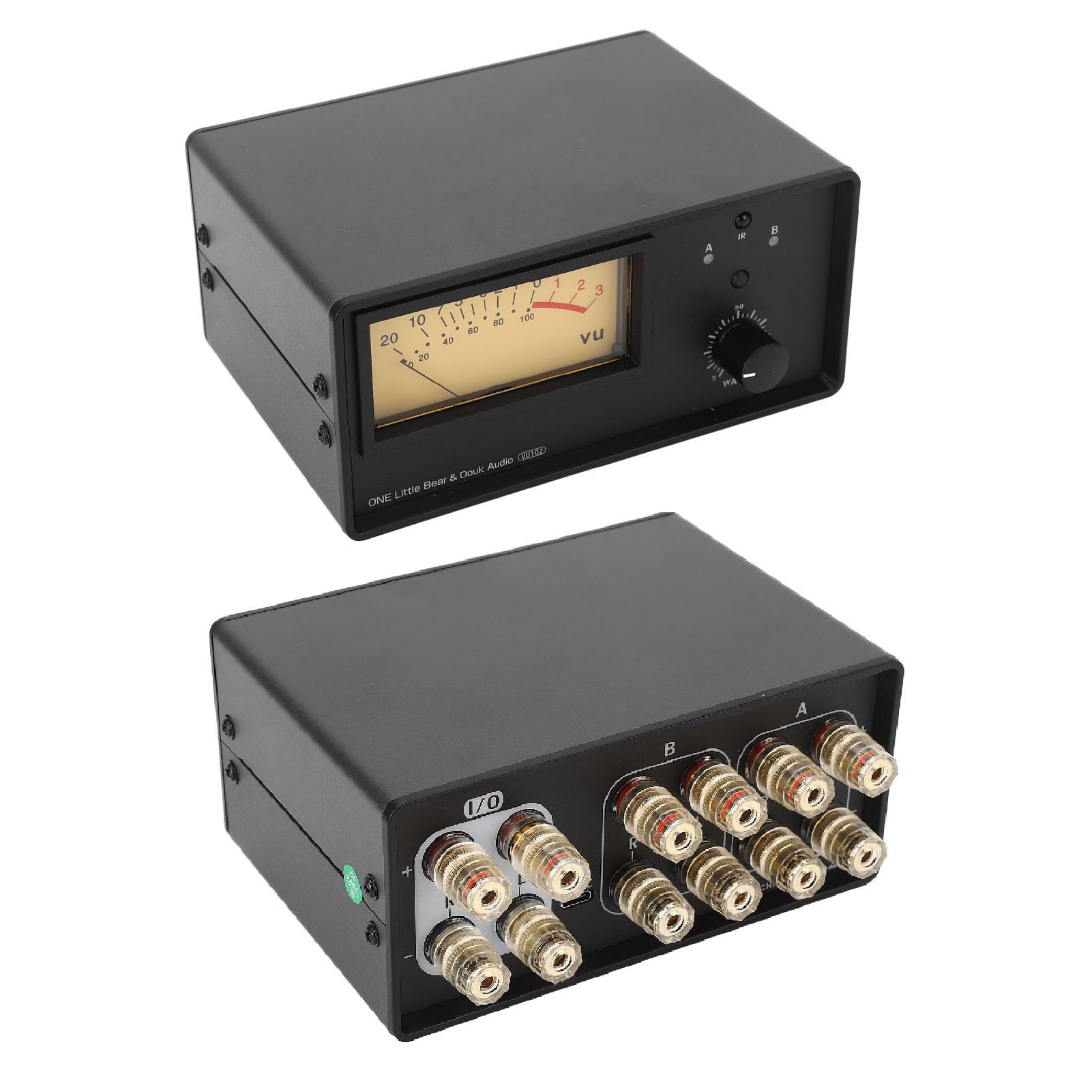 Akozon 200W Multifunctional Amplifier Speaker Selector Remote Control Vu Level Meter o Splitter, Multifunctional Accessory for Home Use