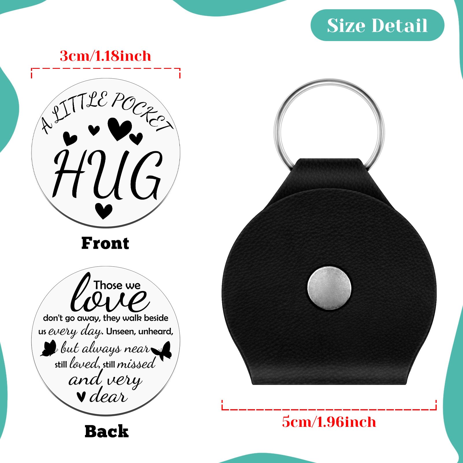 Baipilu Sympathy Gifts for Loss of Loved Pocket Hug Token Bereavement Gifts Condolences Gift for Loss Mom Dad Grandma Grandpa Memorial Miscarriage Gift for Mother Stainless Steel Double Side Coin - Image 2