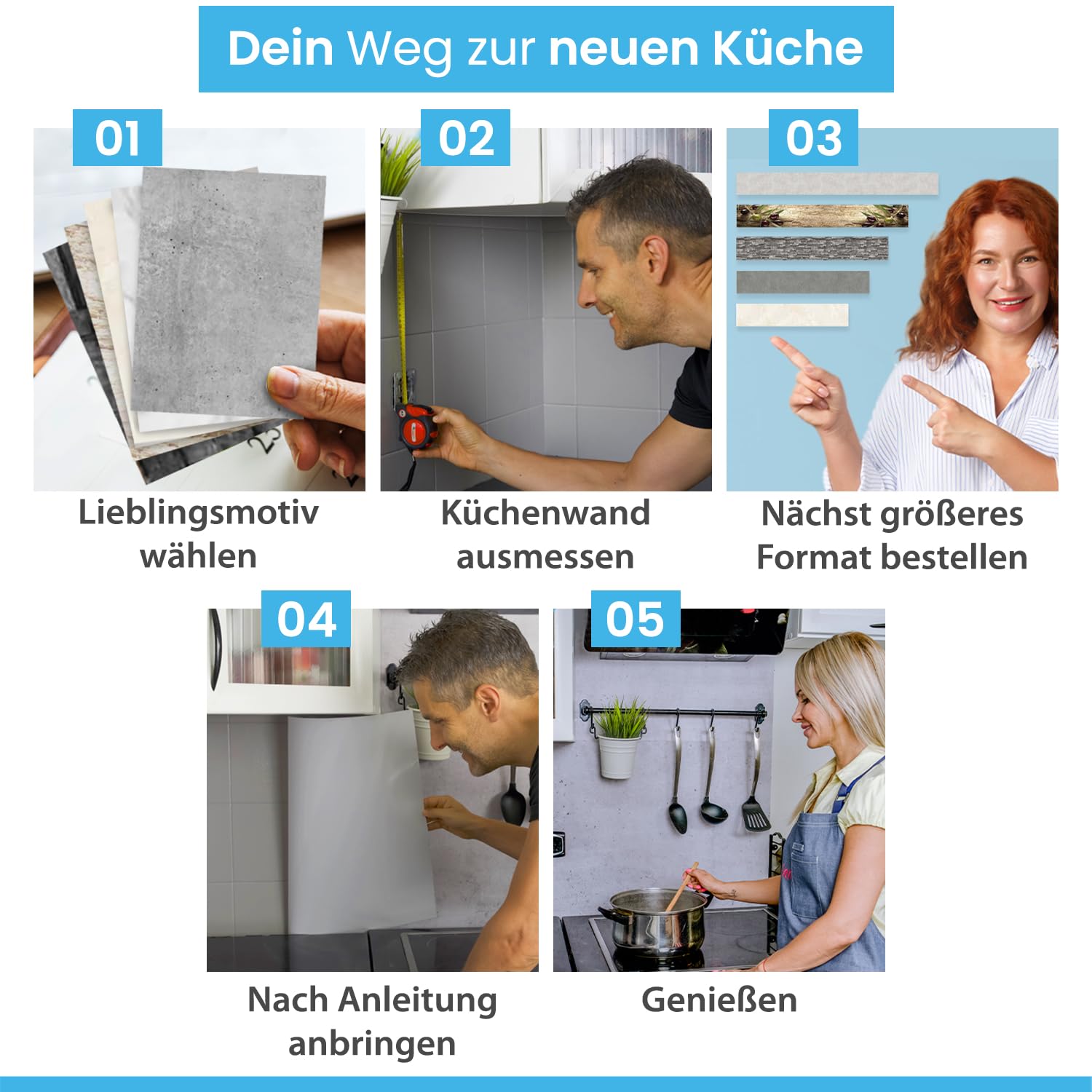 Rivestimento Paraschizzi Cucina Danario - Effetto Vetro, 60x60 Cm, Bianco