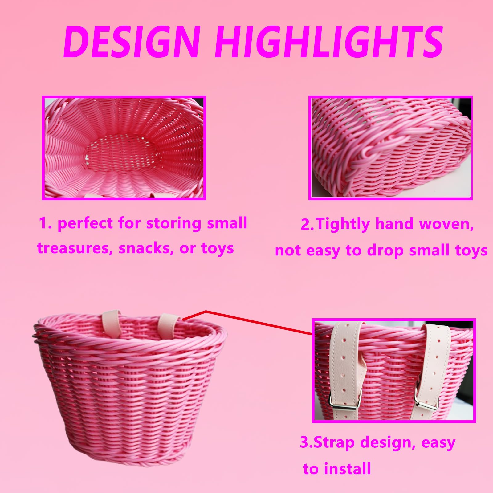 Girls Bike Accessories Set - Basket, Bell & Streamers -3
