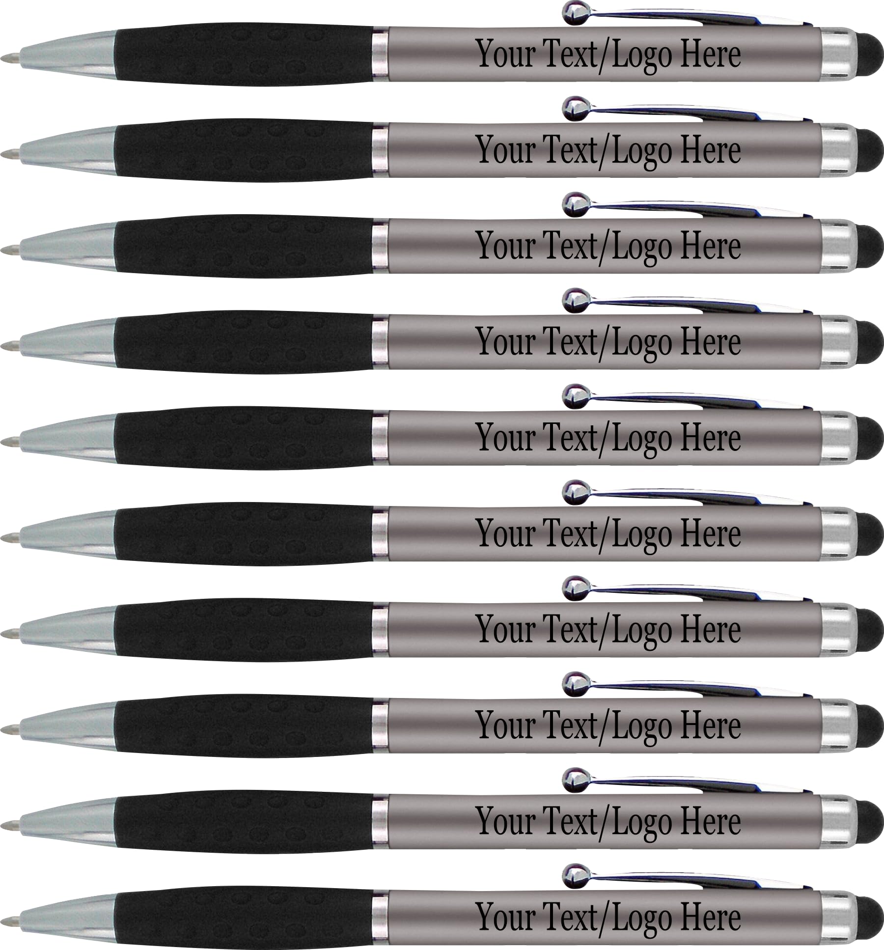 SyPen Personalized Pens With your Custom Logo or Text-300 Pack Bulk-for Businesses, Parties, and Events, 2 in 1 Ballpoint Pen & Stylus Compatible with