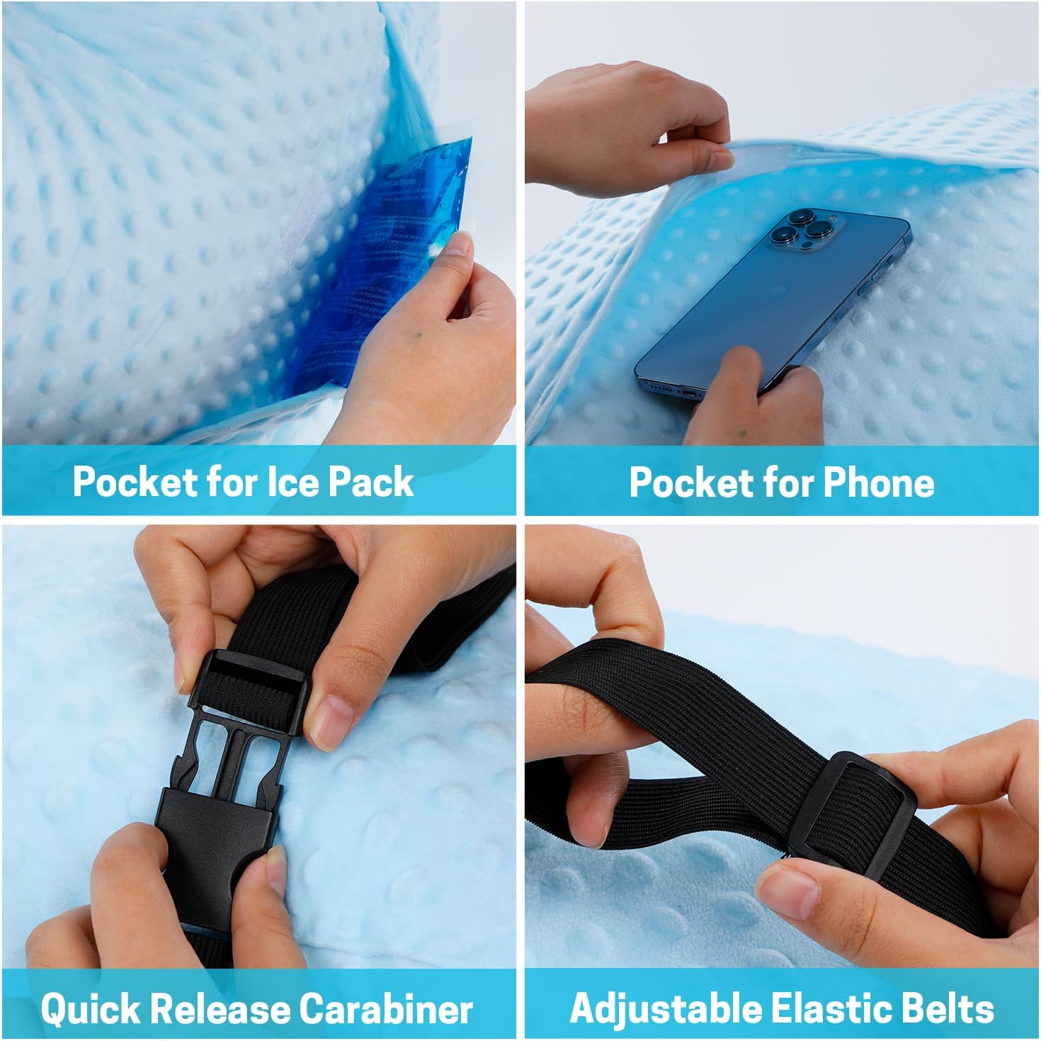 SWISSELITE Hysterectomy Pillow, Abdominal Surgery Pillow, Hysterectomy Recovery Tummy Pillow with Pocket, C-Section Healing Must Have, Cervical Cancer Recovery Gifts