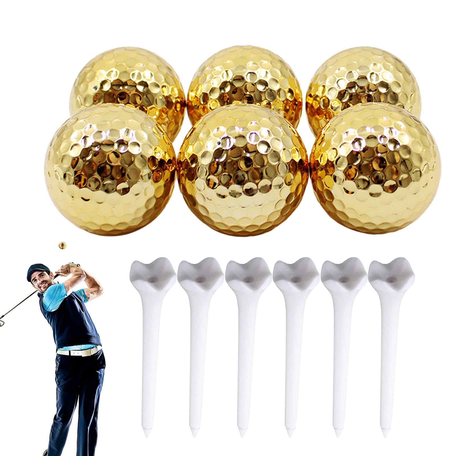 Amazon | ゴールデン ゴルフ ボール、電気メッキ ゴールド