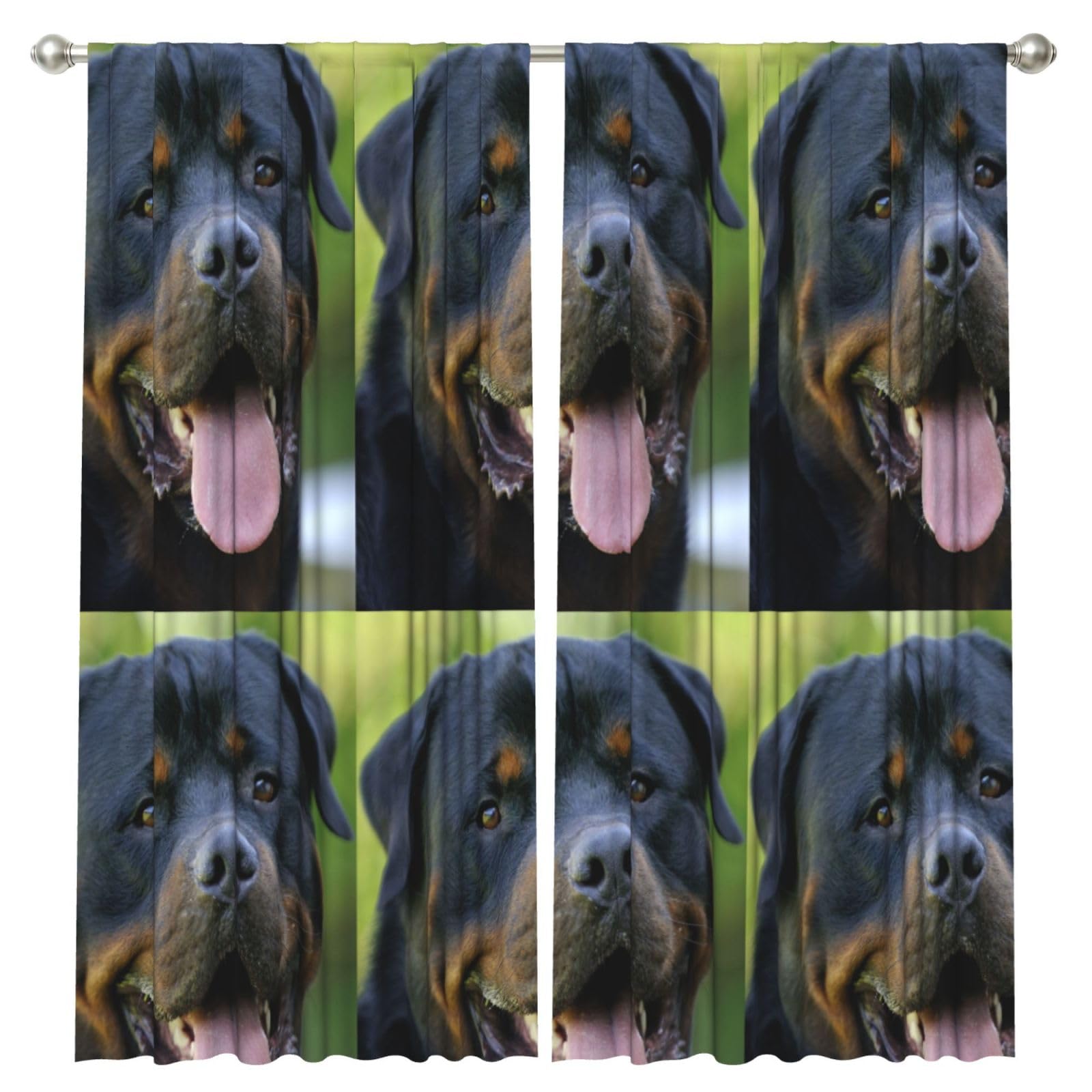 InOmak Rottweiler Dog, 2 Panels Window Curtains 52 x 84 Inch Blackout Curtains for Living Room Bedroom