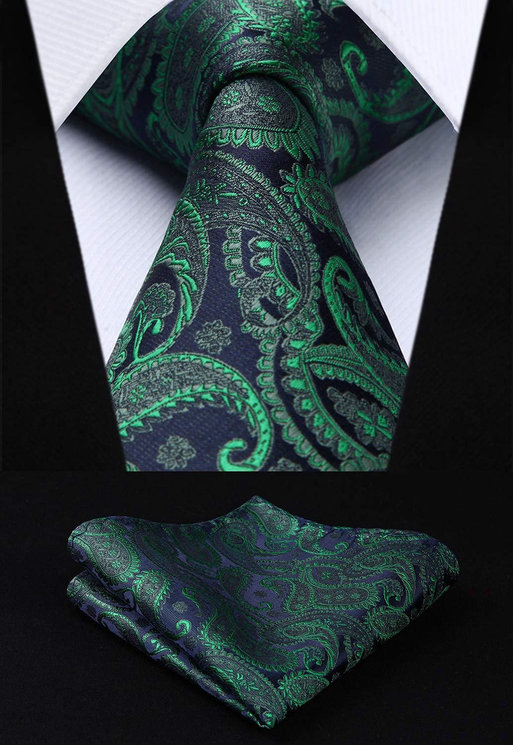 Enlision Gilet da Uomo Elegante Paisley Jacquard Gilet da Abito Cravatta e Fazzoletto Set per Festa Sposa