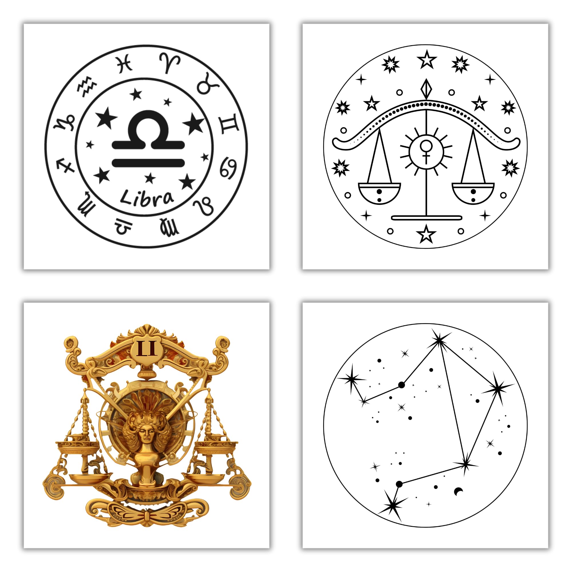Libra Zodiac Stickers 20-Pack - 2.5 Inch Vinyl Decals For Laptops & Water Bottles