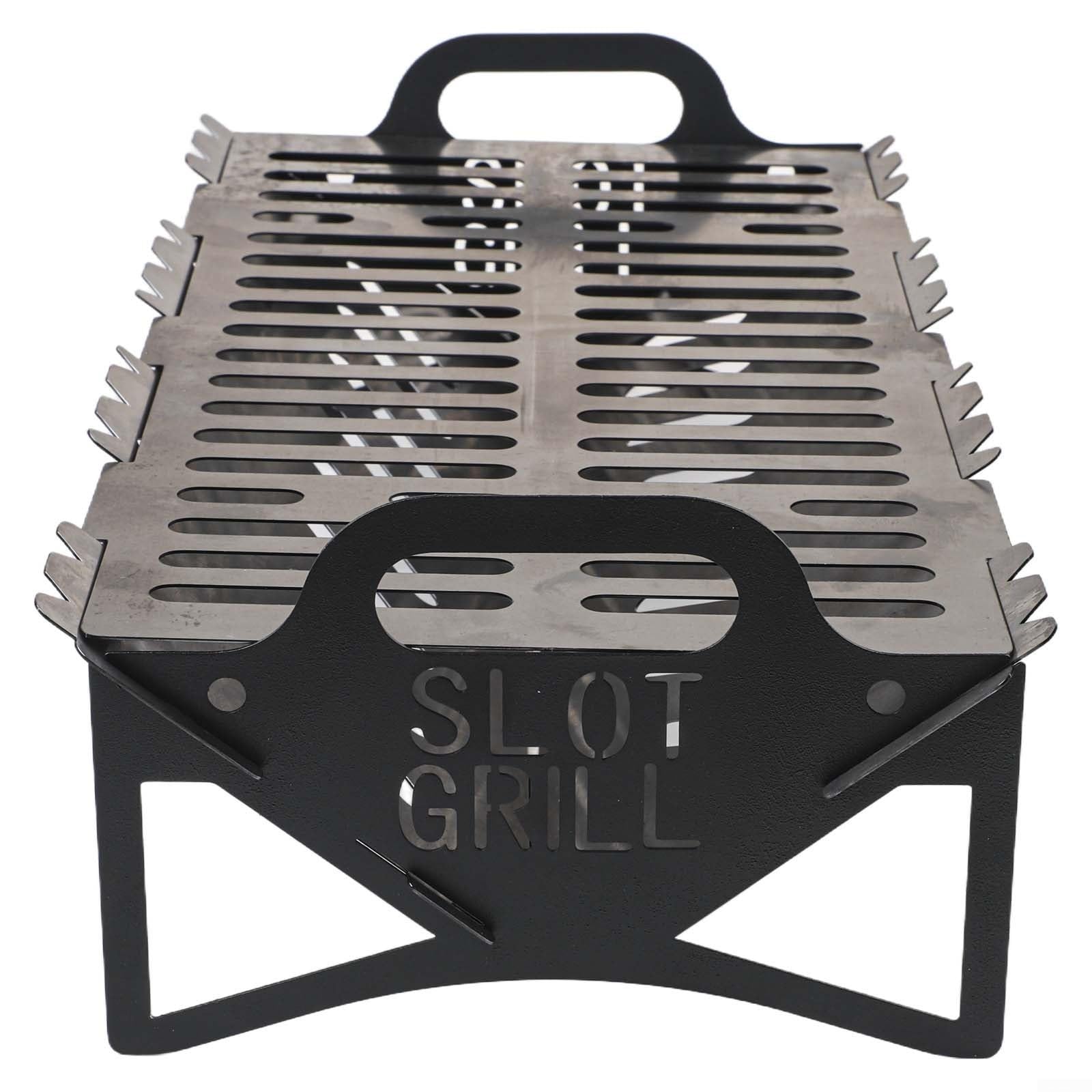 Barbecue portatile pieghevole, compatto, 40 x 22 x 10 cm, leggero, pieghevole, in acciaio, per campeggio, picnic, viaggi e cucina all'aperto
