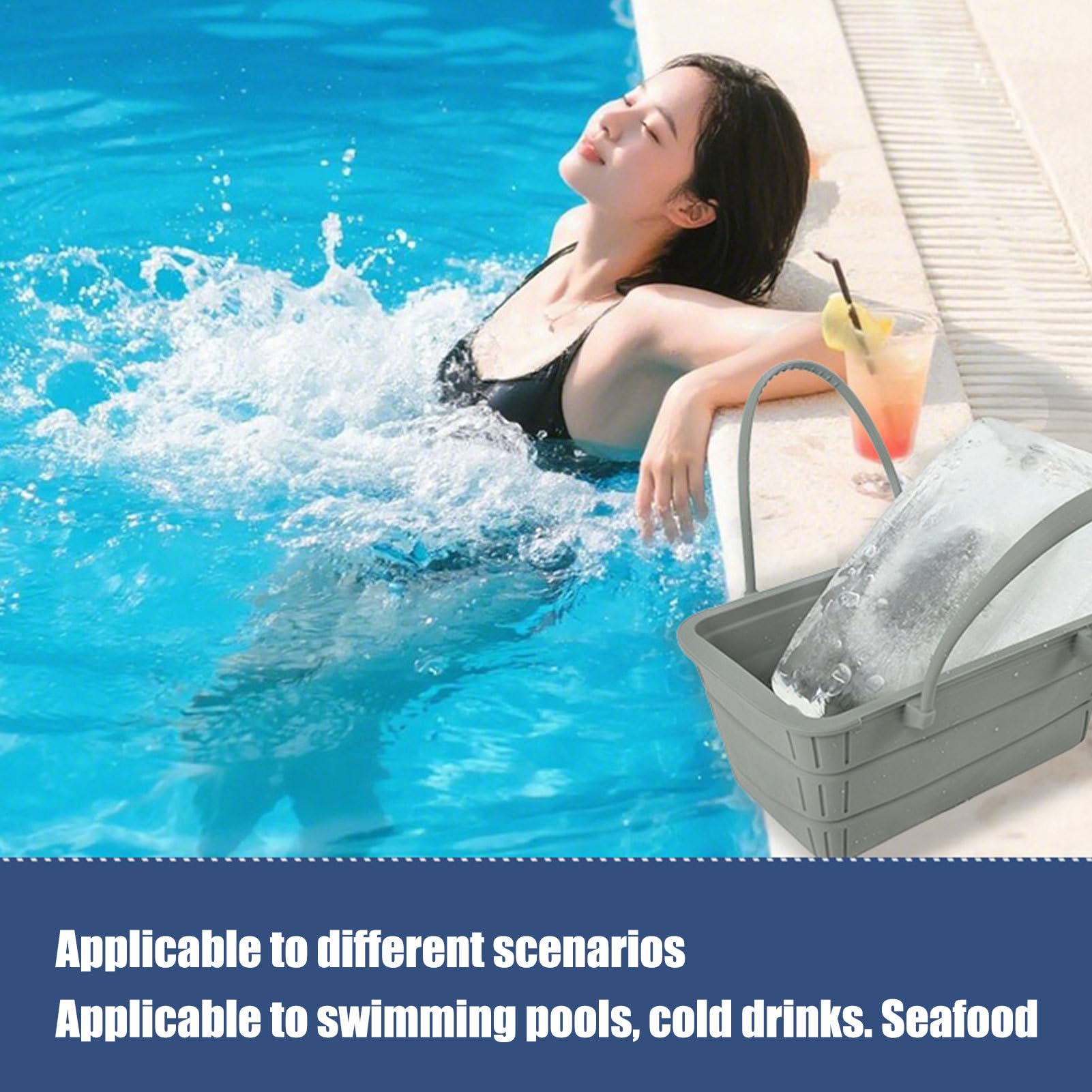 Bottle Drink Cooler for Wine, Lightweight Outdoor Basin Bucket, 700ml Foldable Reusable Leak Proof Portable Bin, Wine Drink Chilling Tub for Outdoor Picnics BBQs Camping Beach Boating Weddings