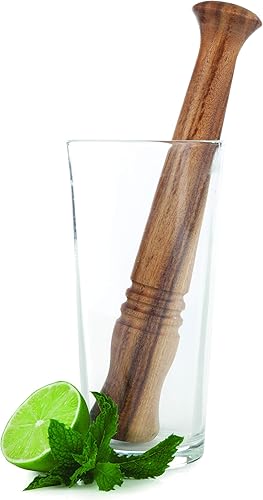 Miniatura 11 de Twine Mojito Muddler de madera de acacia para cócteles con bolsa de almacenamiento de yute, accesorios de bar, mezclador de cócteles, mezclador de
