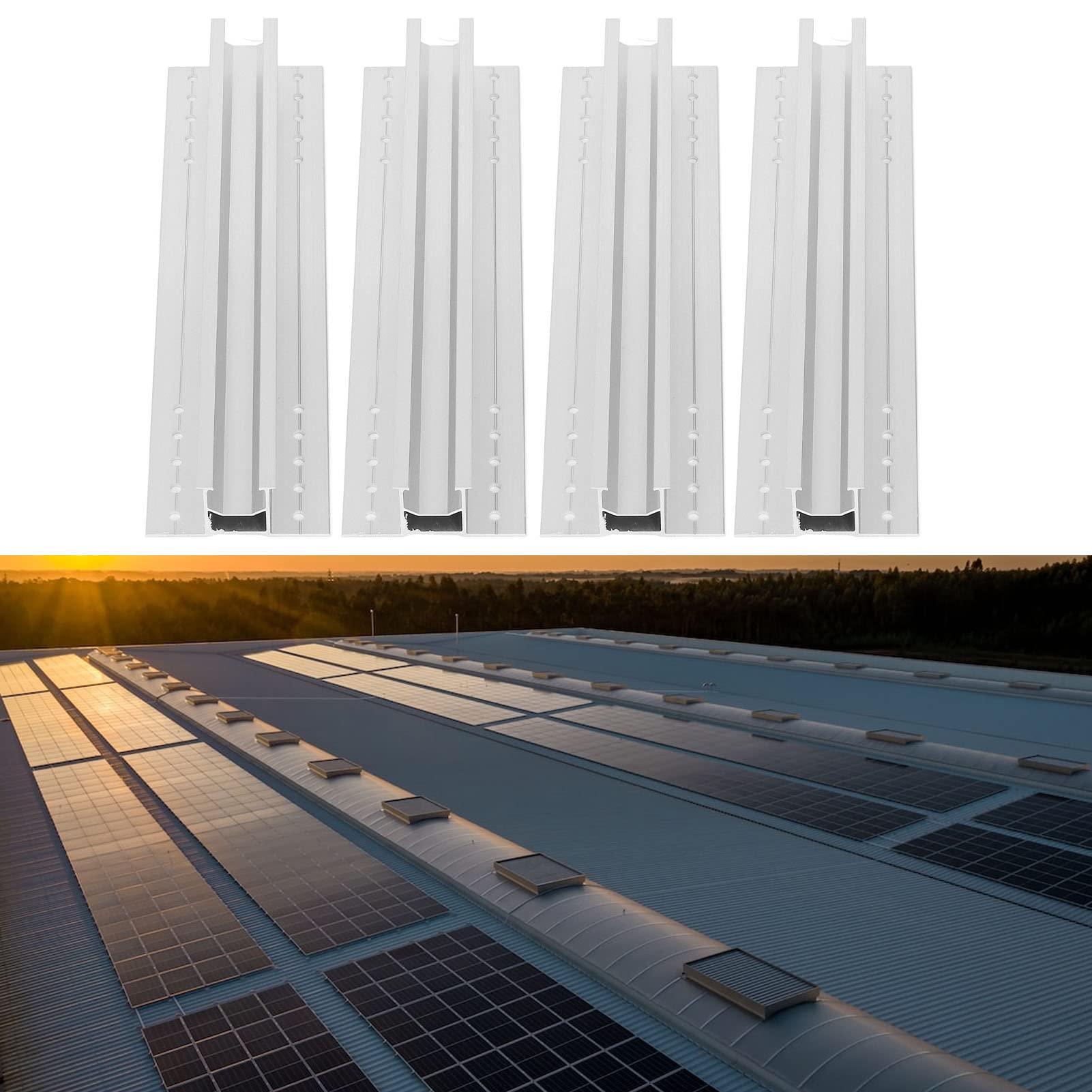 4 Set Kit di Montaggio del Pannello Solare, Supporto per Pannello Solare in Alluminio Leggero da 300 MM, Kit di Staffe di Montaggio del Pannello Solare con Dadi e Bulloni per Barca