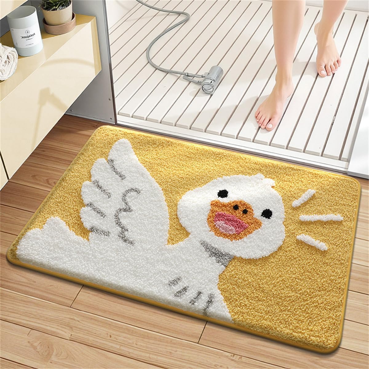 Cute Pink Bunny Bath Mat - Non-Slip & Washable -17
