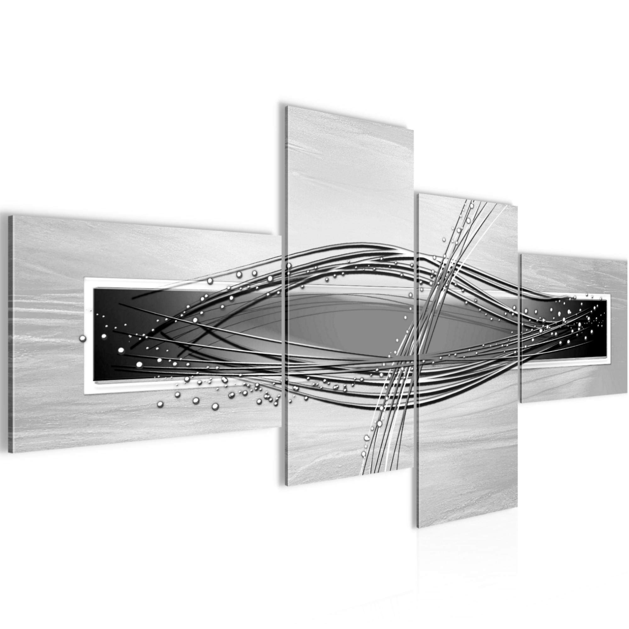 Tableau murale salon abstrait orange pour réveiller un mur blanc avec style 4 parties