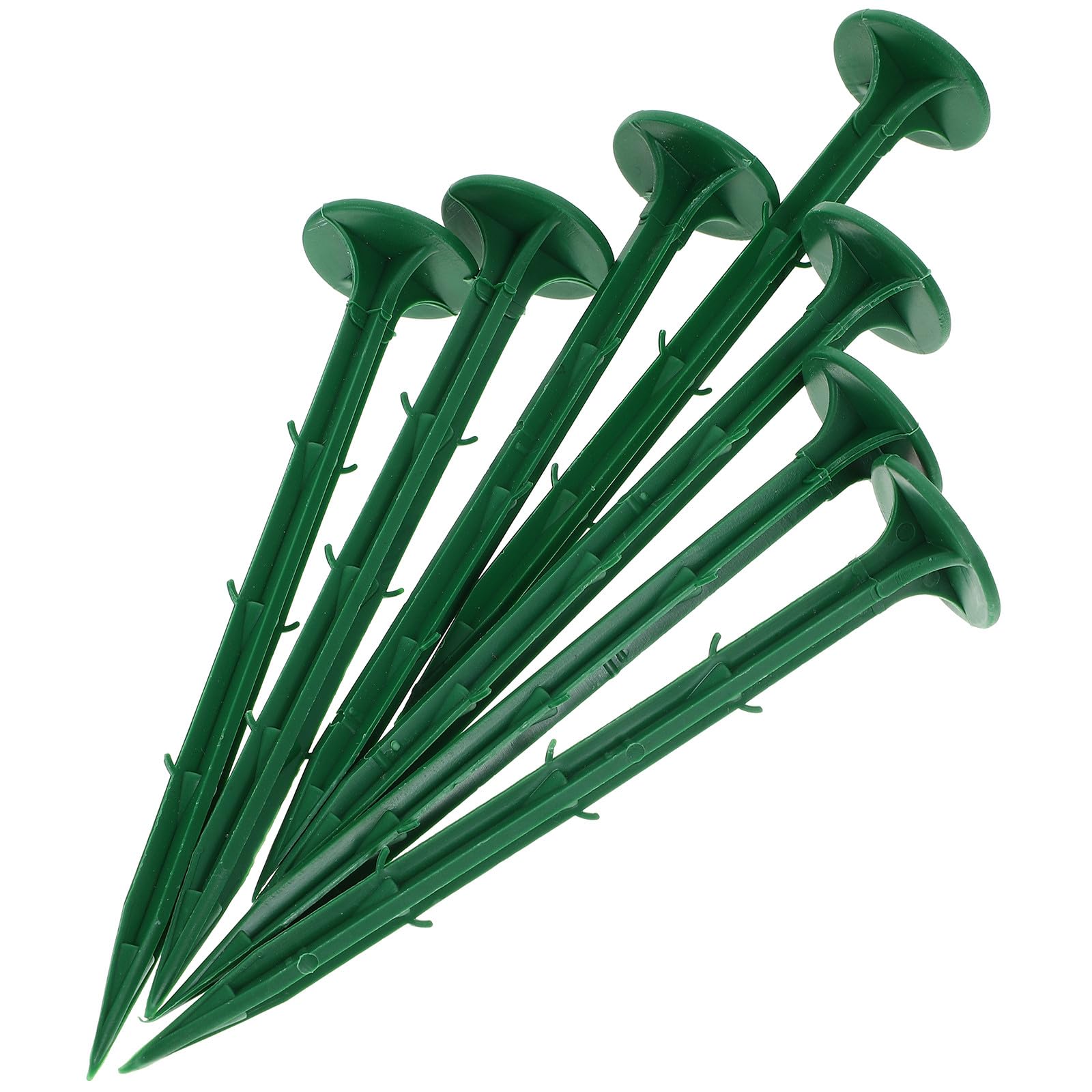 Piquets de Jardin 100 Pièces en Plastique Vert, Fixation Extérieure