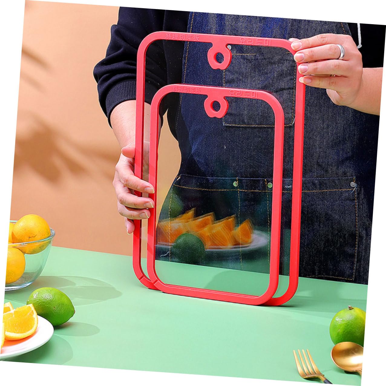 DOITOOL Tabla de Corte de Vidrio Templado Pequeña para Cocina Superficie Lisa y Resistente Práctica para Cortar Frutas y Verduras Diseño Rectangular Pulido Tablero Multifuncional Seguro