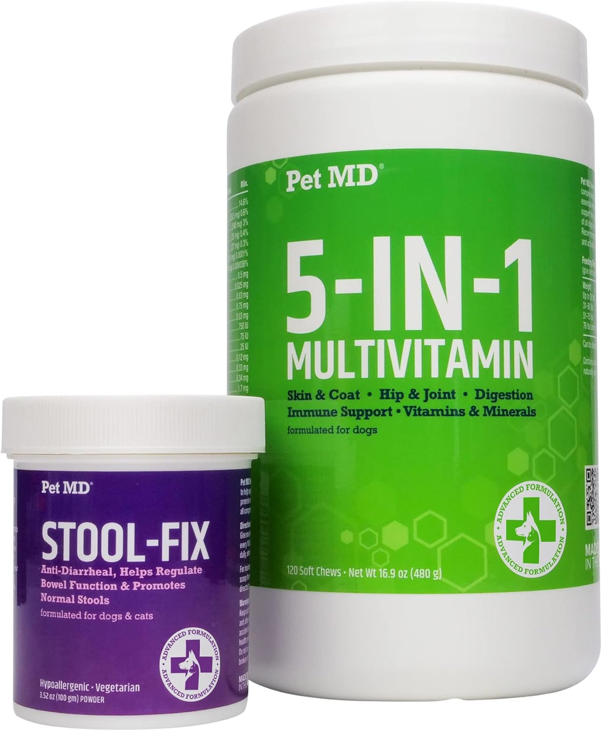 Pet MD Stool Fix & 5in1 Multivitamin Chews Pet Supplies
