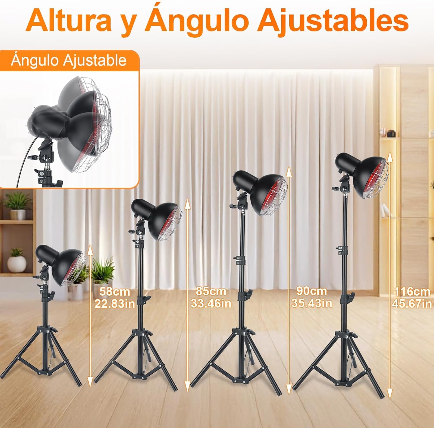 Lámparas Infrarrojas, 150W Lampara Infrarrojos, Lampara Luz Roja con Temporizador, Lámparas de Calor Infrarrojo con Soporte de Suelo, Luz Roja con Temperatura Regulable (negro)
