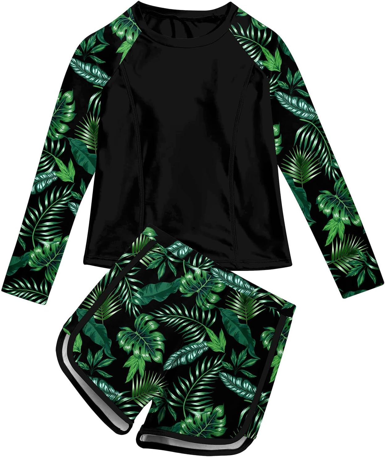 Vogseek Girls Rash Guard Swimsuits 2 Piece Bathing Suit UPF 50+ Summer Swimwear Size 7-12T