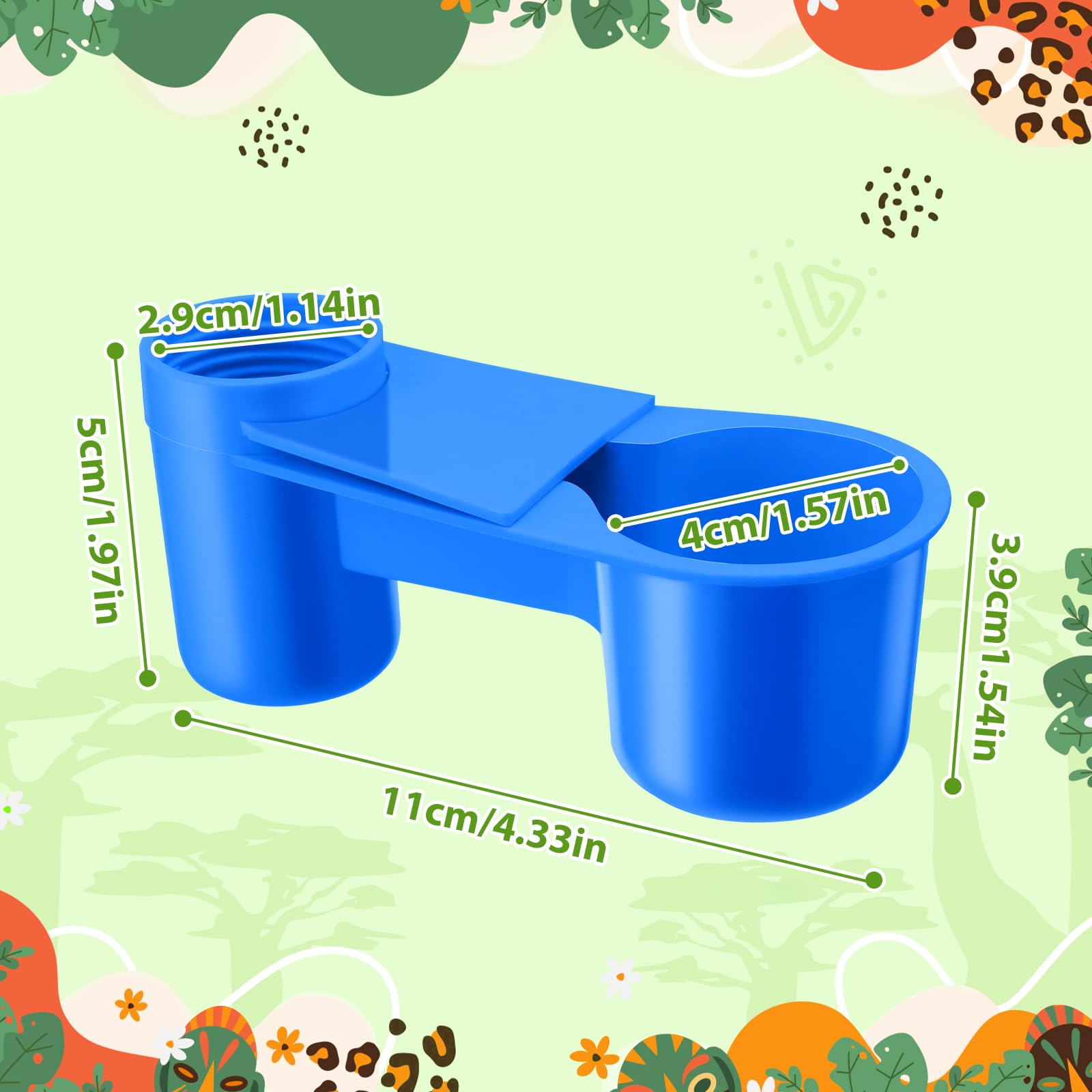 LemonRoad 24 Pcs Bird Drinker Feeder Cups Plastic Water Bottle Cup for Cage Ideal for Pigeon Bottle Chicken Quail Poultry Waterer Accessories(Blue)