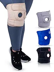 KARM Joelheira plus size para dor no joelho plus size para mulheres e homens - joelheira ajustável com estabilizadores laterais. Joelheira para ruptura do menisco, artrite, suporte. Joelheira plus size (GG/XGG/3GG bege)