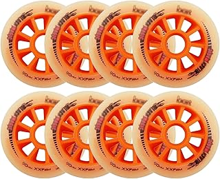Inline Skate Wheels, Replacement Roller Skating Wheels 85A 90mm100mm110mm125mm Inline Skate Wheels,Roller Blade Skating Wheels,Indoor/Outdoor Roller Skate Wheels (8/6-Pack),Orange,110mm