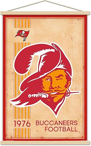 Miniatura 16 de Trends International NFL Tampa Bay Buccaneers - Póster de pared con logotipo retro 14, 14.725 x 22.375 pulgadas, versión prémium sin marco Versión