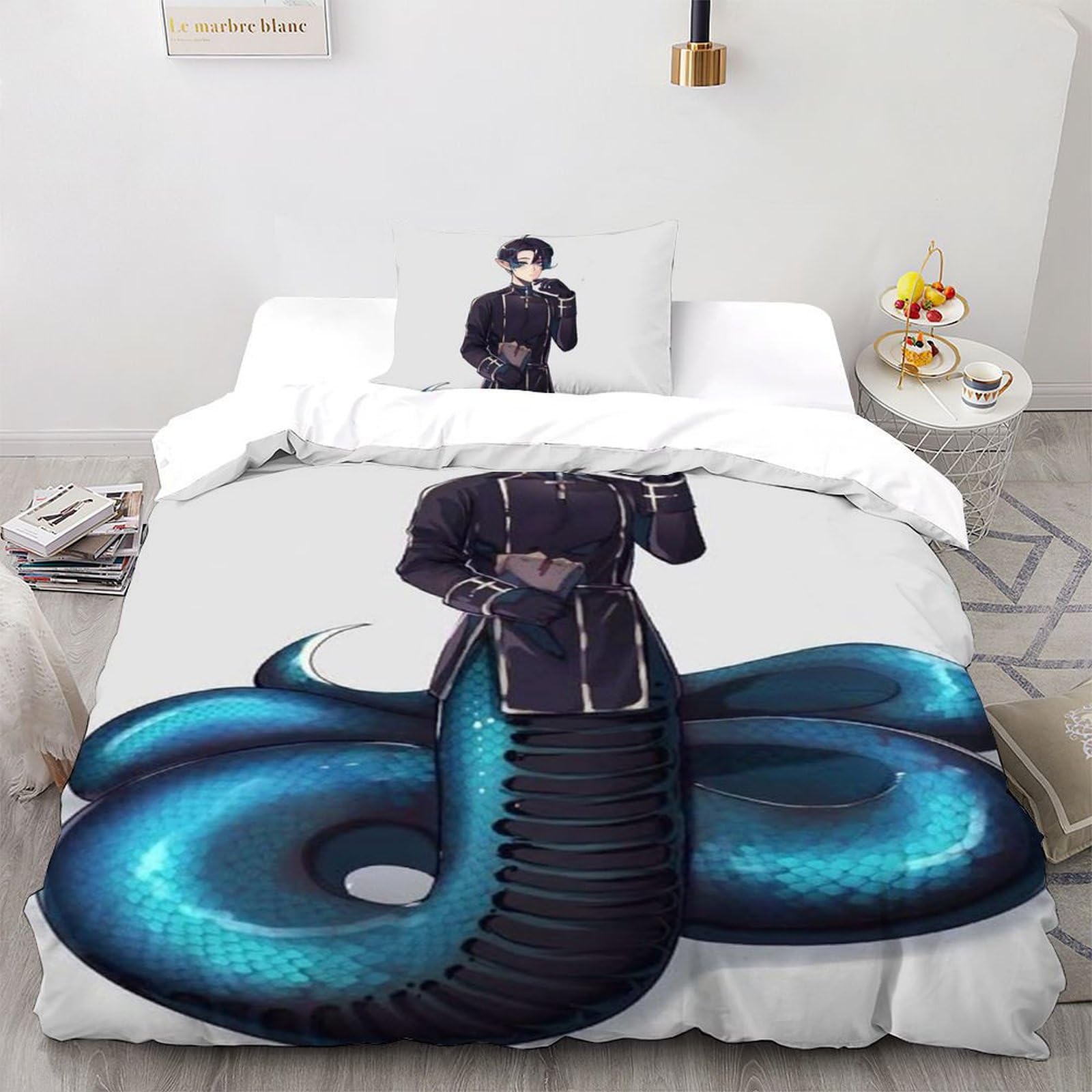 Housse de couette microfibre Le Serpent thermorégulatrice pour lit simple