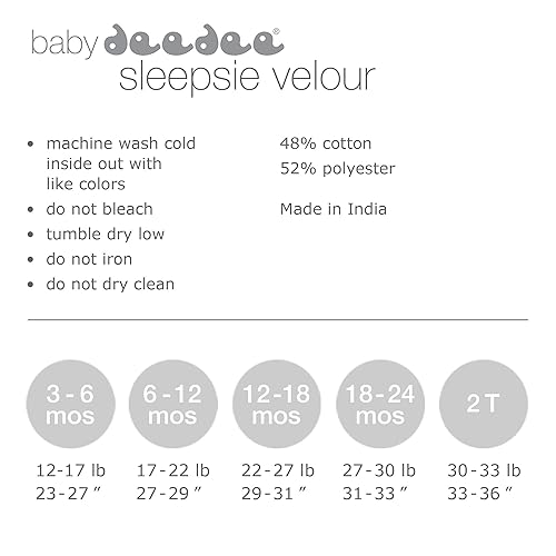 Vista 7 de baby deedee 1 pieza de algodón, terciopelo de manga larga sin pies, pijama de guisante dulce, 6-12 meses