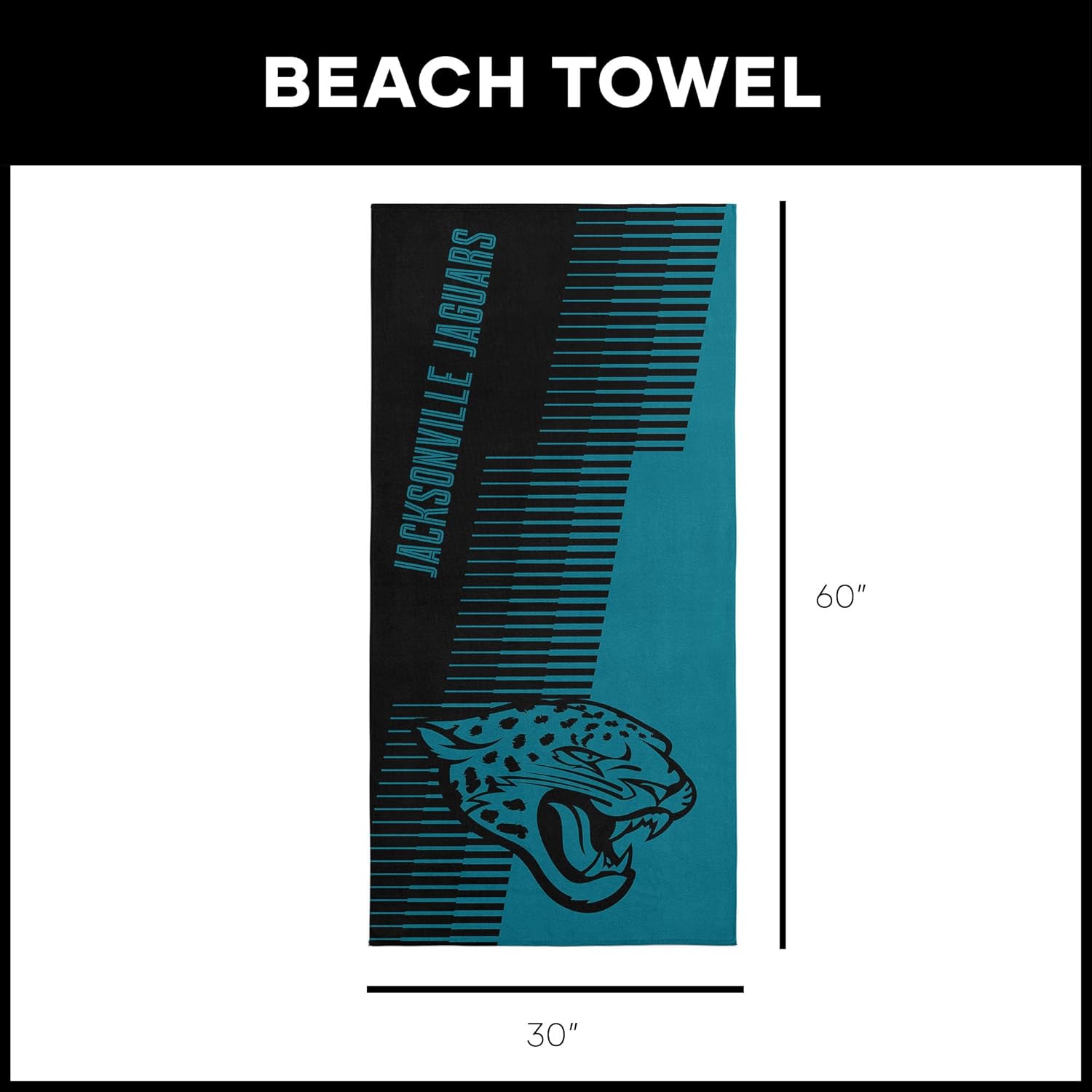 Northwest Jacksonville Jaguars NFL Progression Jacquard Beach Towel 36 x 72 Inches